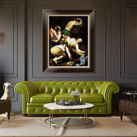 INVIN ART Framed Canvas Art Giclee Print The Crucifixion of Saint Peter by Michelangelo Merisi da Caravaggio Wall Art Living Room Home Office Decorations
