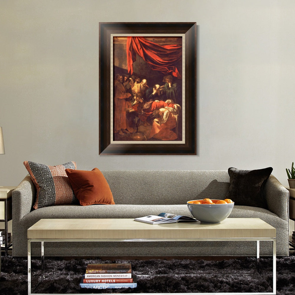 INVIN ART Framed Canvas Art Giclee Print The Death of The Virgin by Michelangelo Merisi da Caravaggio Wall Art