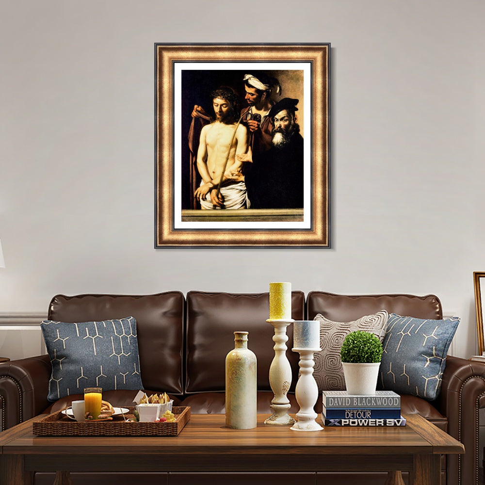 INVIN ART Framed Canvas Art Giclee Print ECCE Homo by Michelangelo Merisi da Caravaggio Wall Art