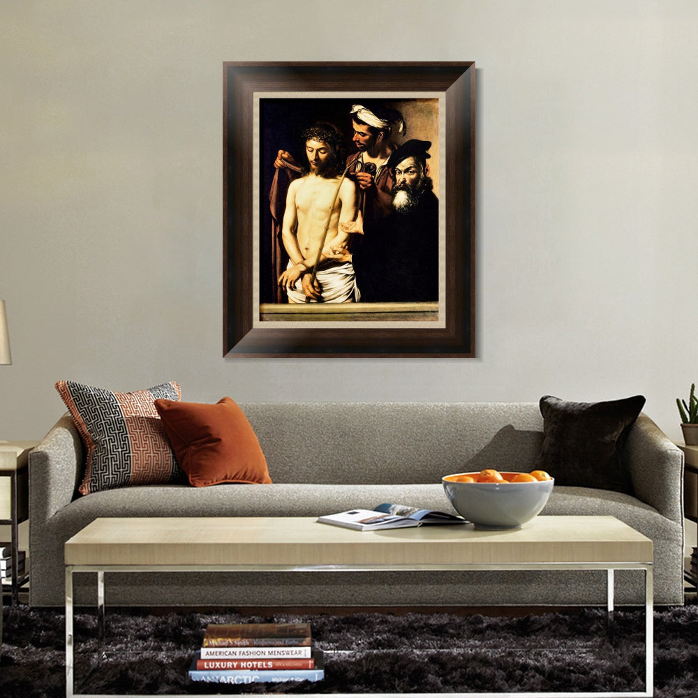 INVIN ART Framed Canvas Art Giclee Print ECCE Homo by Michelangelo Merisi da Caravaggio Wall Art