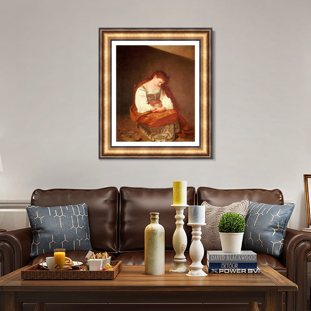INVIN ART Framed Canvas Art Giclee Print Series#044 by a Lizard by Michelangelo Merisi da Caravaggio Wall Art
