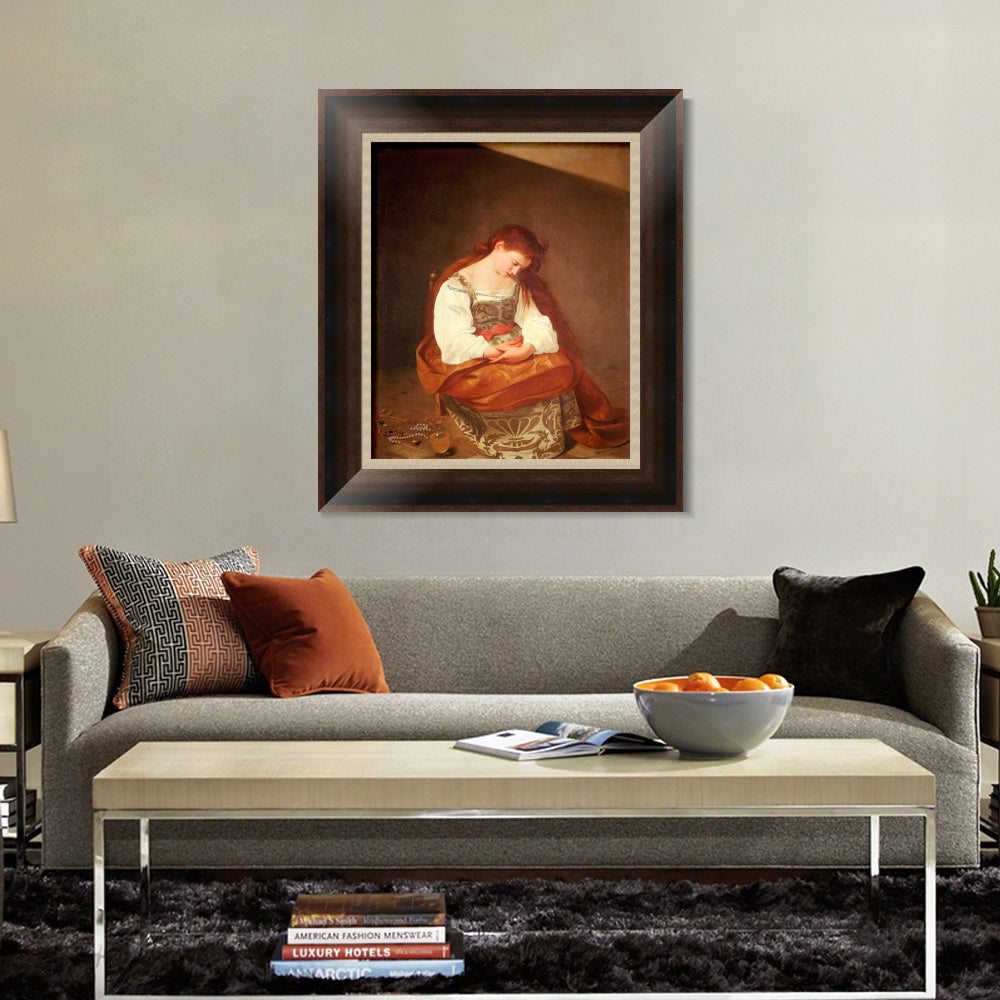 INVIN ART Framed Canvas Art Giclee Print Series#044 by a Lizard by Michelangelo Merisi da Caravaggio Wall Art