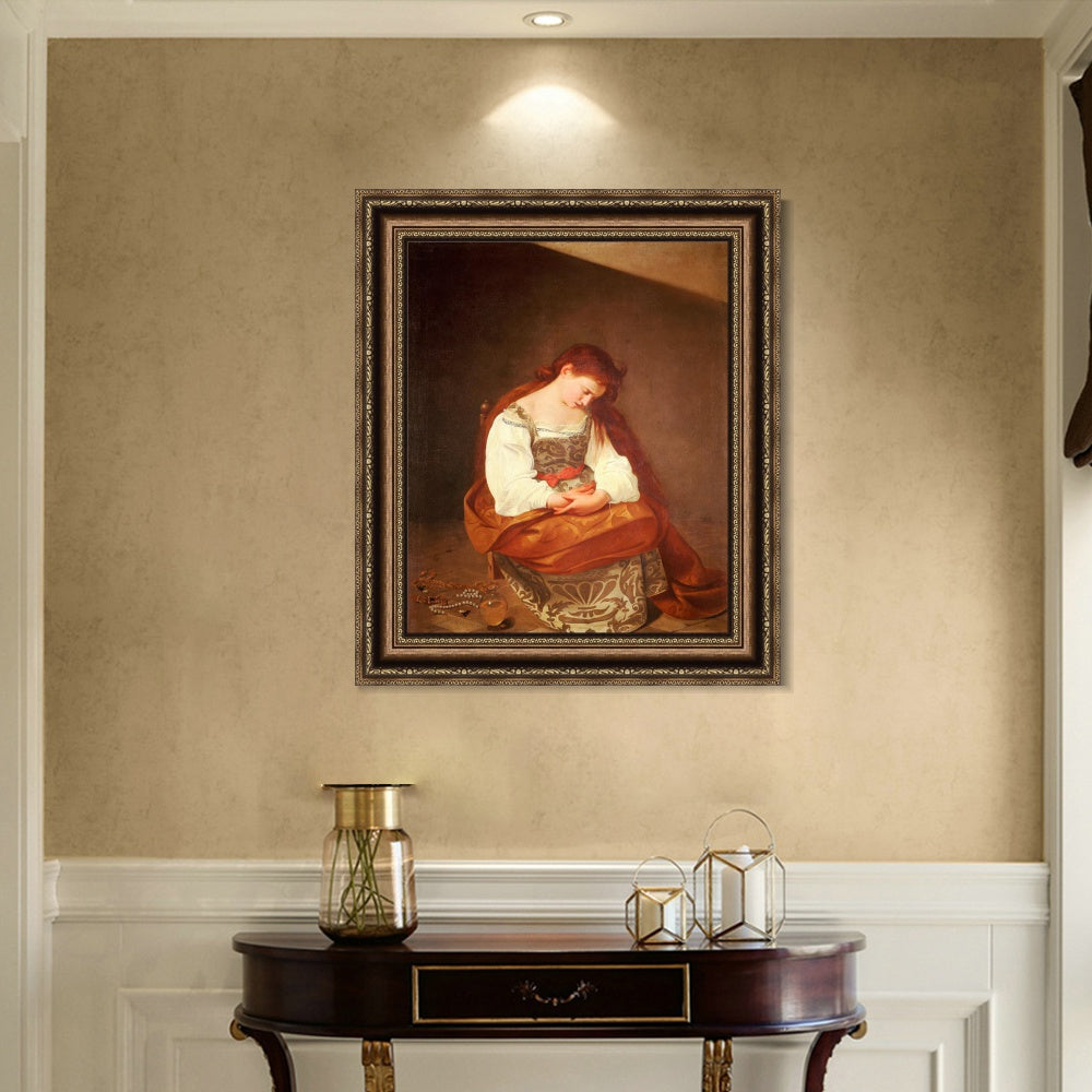 INVIN ART Framed Canvas Art Giclee Print Series#044 by a Lizard by Michelangelo Merisi da Caravaggio Wall Art