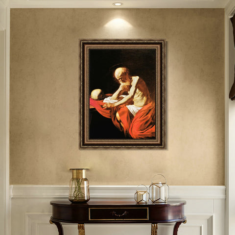 INVIN ART Framed Canvas Art Giclee Print Series#048 by a Lizard by Michelangelo Merisi da Caravaggio Wall Art Living Room Home Office Decorations