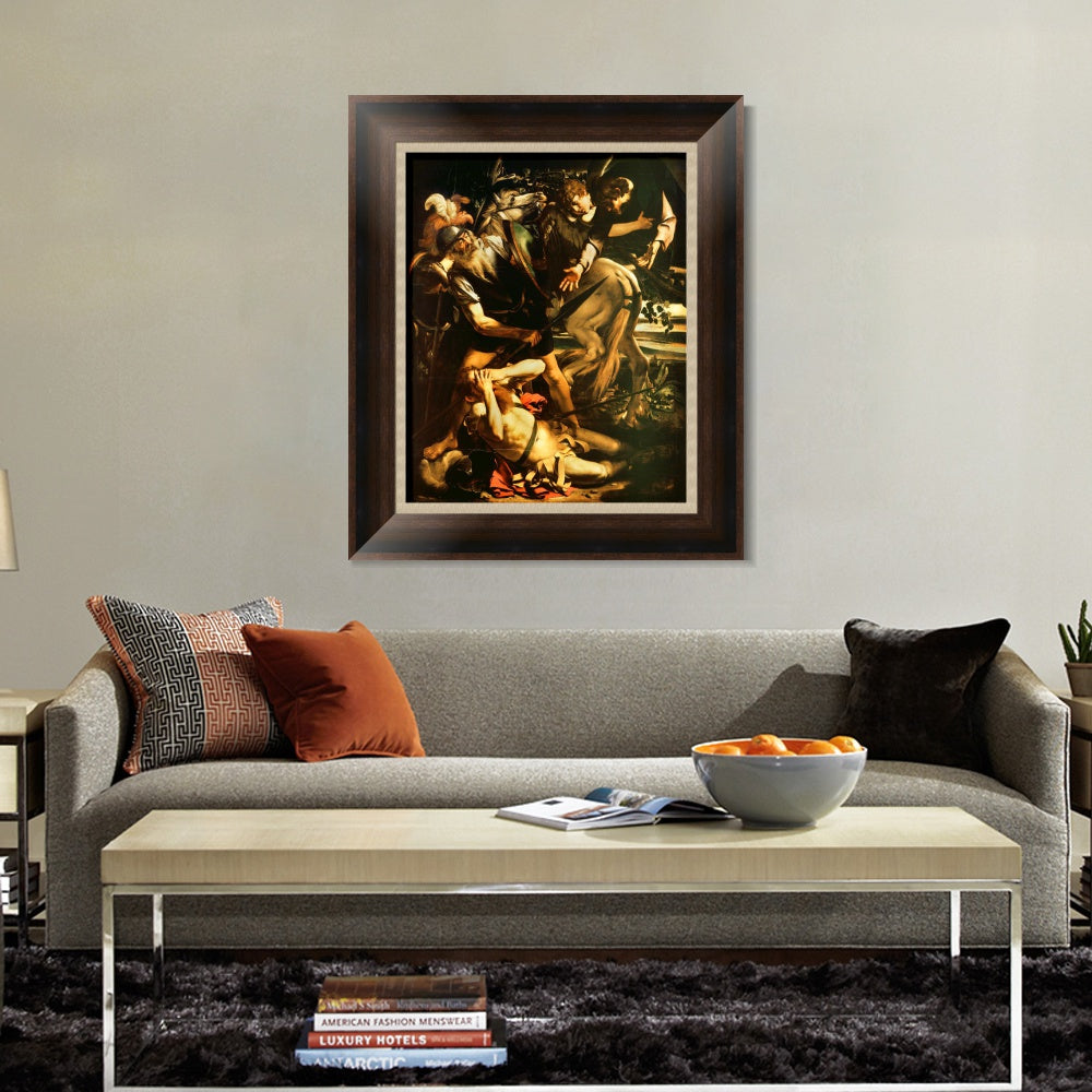 INVIN ART Framed Canvas Art Giclee Print The Conversion of St. Paul by a Lizard by Michelangelo Merisi da Caravaggio Wall Art Decorations