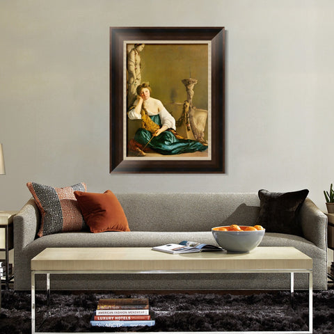 INVIN ART Framed Canvas Art Giclee Print Series#054 by a Lizard by Michelangelo Merisi da Caravaggio Wall Art Living Room Home Office Decorations