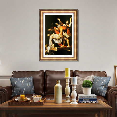 INVIN ART Framed Canvas Art Giclee Print The Deposition by a Lizard by Michelangelo Merisi da Caravaggio Wall Art Living Room Home Office Decorations