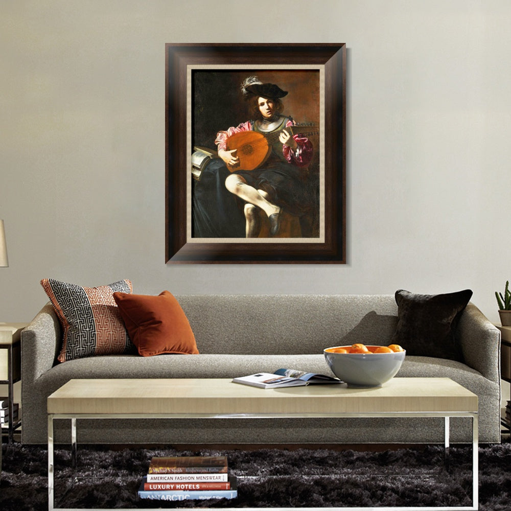 INVIN ART Framed Canvas Art Giclee Print Series#058 by a Lizard by Michelangelo Merisi da Caravaggio Wall Art