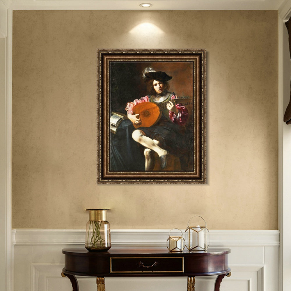 INVIN ART Framed Canvas Art Giclee Print Series#058 by a Lizard by Michelangelo Merisi da Caravaggio Wall Art