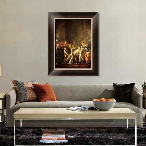 INVIN ART Framed Canvas Art Giclee Print The Raising of Lazarus by a Lizard by Michelangelo Merisi da Caravaggio Wall Art Decorations