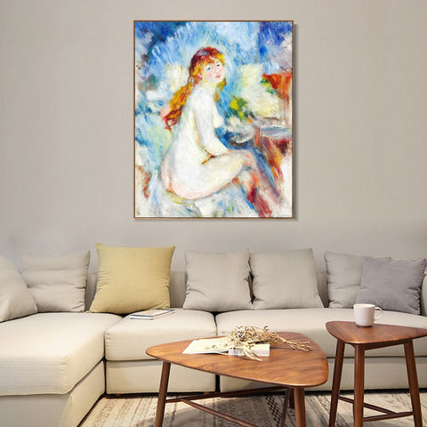 INVIN ART Framed Canvas BUSTE DE FEMME NUE by Pierre Auguste Renoir Wall Art Living Room Home Office Decorations