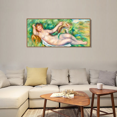 INVIN ART Framed Canvas LA SOURCE by Pierre Auguste Renoir Wall Art Living Room Home Office Decorations