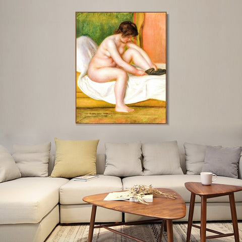 INVIN ART Framed Canvas Nude 1841-1919 by Pierre Auguste Renoir Wall Art Living Room Home Office Decorations
