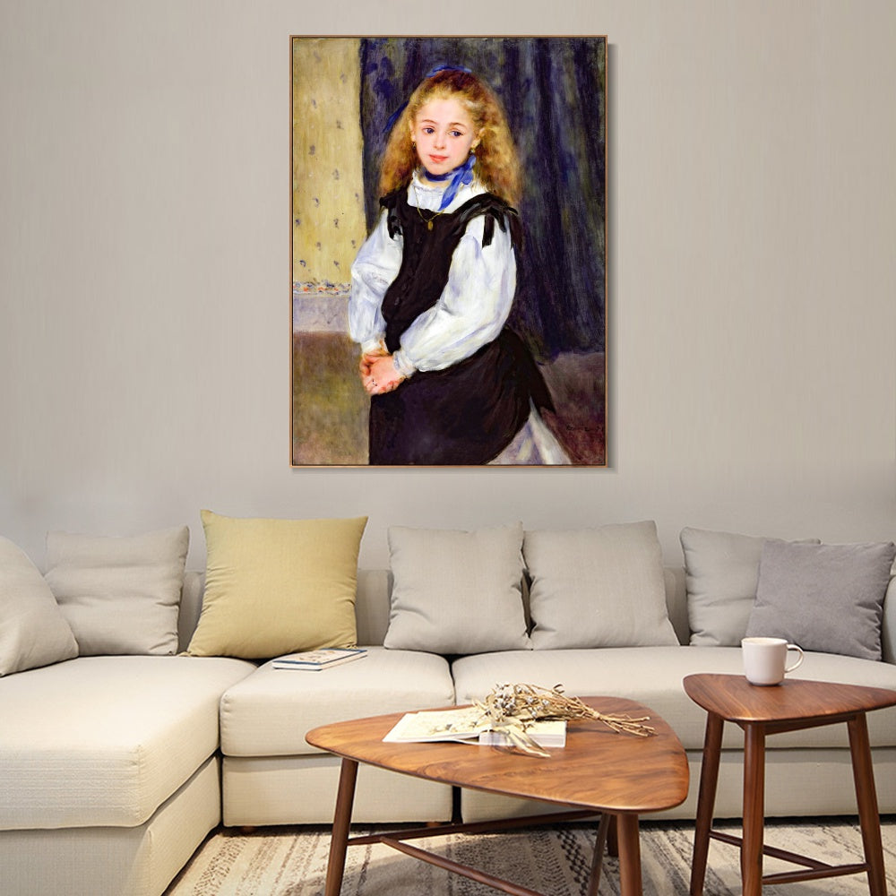 INVIN ART Framed Canvas Portrait of Mademoiselle Legrand by Pierre Auguste Renoir Wall Art Living Room Home Office Decorations