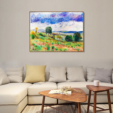 INVIN ART Framed Canvas AUVERS SUR OISE by Pierre Auguste Renoir Wall Art Living Room Home Office Decorations