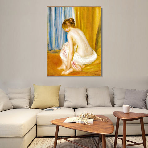 INVIN ART Framed Canvas BAIGNEUSE2 by Pierre Auguste Renoir Wall Art Living Room Home Office Decorations