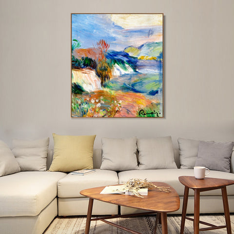 INVIN ART Framed Canvas BORD DE MER by Pierre Auguste Renoir Wall Art Living Room Home Office Decorations