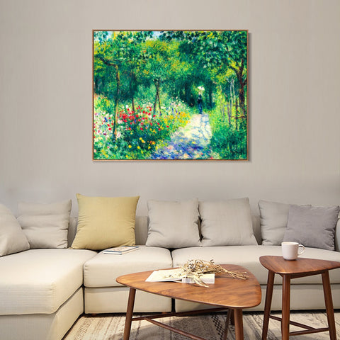 INVIN ART Framed Canvas FEMMES DANS UN JARDIN by Pierre Auguste Renoir Wall Art Living Room Home Office Decorations