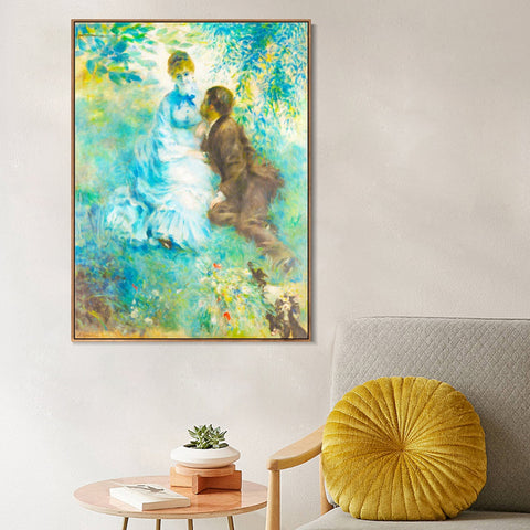INVIN ART Framed Canvas Lovers by Pierre Auguste Renoir Wall Art Living Room Home Office Decorations
