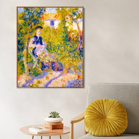 INVIN ART Framed Canvas Nini in the Garden (Nini Lopez) by Pierre Auguste Renoir Wall Art Living Room Home Office Decorations