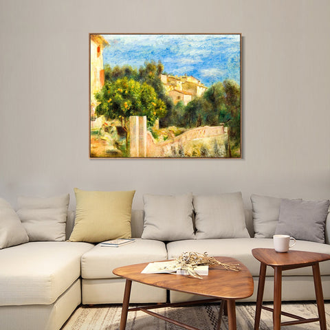 INVIN ART Framed Canvas LA MAISON DE L'ARTISTE A CAGNES by Pierre Auguste Renoir Wall Art Living Room Home Office Decorations