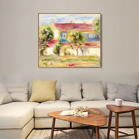 INVIN ART Framed Canvas LA MAISON DE L'ARTISTE by Pierre Auguste Renoir Wall Art Living Room Home Office Decorations