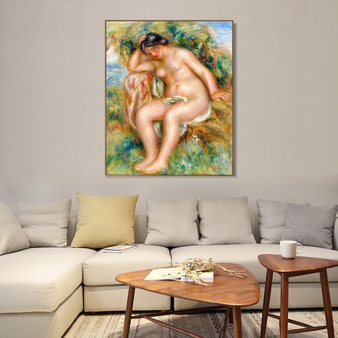 INVIN ART Framed Canvas LE REPOS DE LA BAIGNEUSE by Pierre Auguste Renoir Wall Art Living Room Home Office Decorations