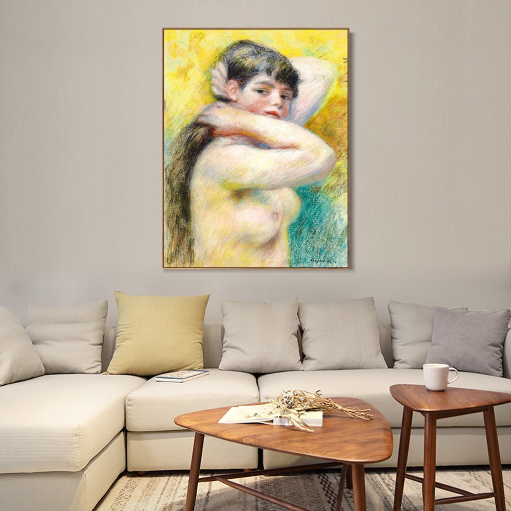 INVIN ART Framed Canvas LE TORSE NU by Pierre Auguste Renoir Wall Art Living Room Home Office Decorations