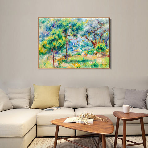 INVIN ART Framed Canvas LE VILLAGE DE CAGNES VU DE LA TERRASE DES COLLETTES by Pierre Auguste Renoir Wall Art Living Room Home Office Decorations