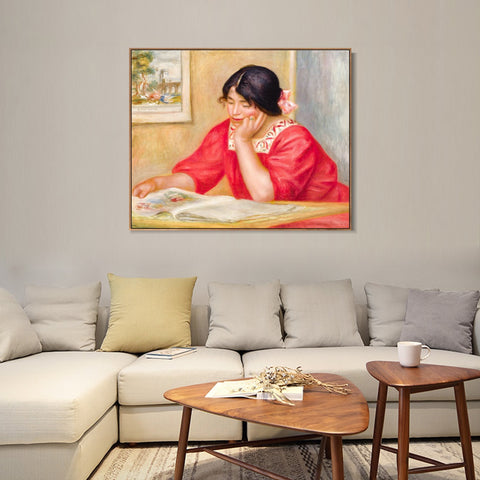 INVIN ART Framed Canvas LEONTINE LISANT by Pierre Auguste Renoir Wall Art Living Room Home Office Decorations