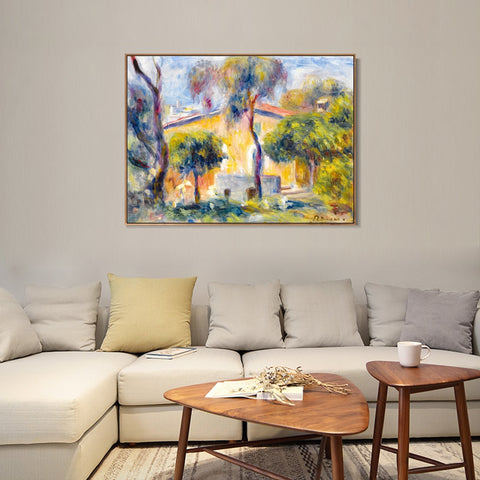 INVIN ART Framed Canvas MAISONS A CAGNES by Pierre Auguste Renoir Wall Art Living Room Home Office Decorations