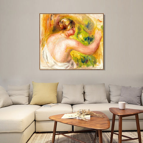 INVIN ART Framed Canvas NU À LA DRAPERIE by Pierre Auguste Renoir Wall Art Living Room Home Office Decorations