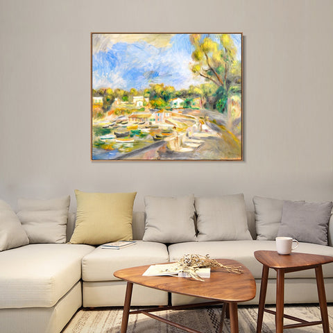 INVIN ART Framed Canvas PAYSAGE A CAGNES by Pierre Auguste Renoir Wall Art Living Room Home Office Decorations