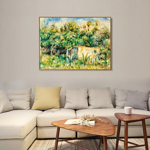 INVIN ART Framed Canvas PAYSAGE À LA CABANE by Pierre Auguste Renoir Wall Art Living Room Home Office Decorations