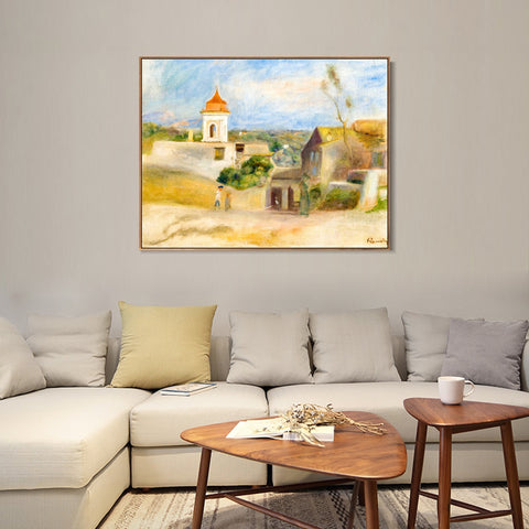 INVIN ART Framed Canvas PAYSAGE À CAGNES by Pierre Auguste Renoir Wall Art Living Room Home Office Decorations