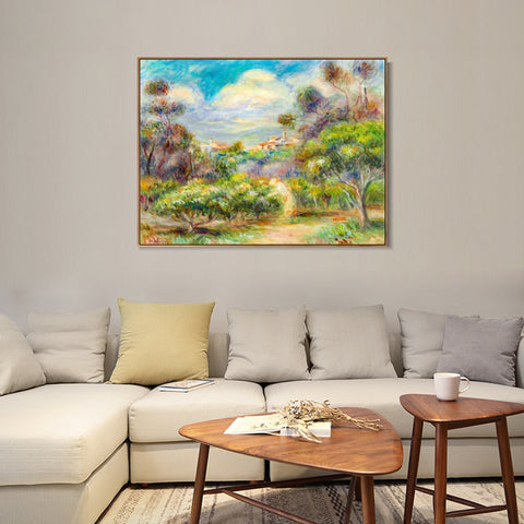 INVIN ART Framed Canvas PAYSAGE PRÈS DE CAGNES by Pierre Auguste Renoir Wall Art Living Room Home Office Decorations