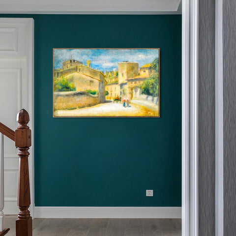 INVIN ART Framed Canvas RUE A VILLENEUVE-LES-AVIGNON by Pierre Auguste Renoir Wall Art Living Room Home Office Decorations