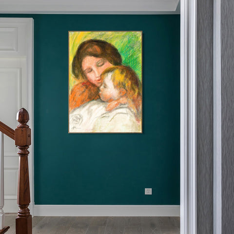 INVIN ART Framed Canvas SUZANNE ET JEAN by Pierre Auguste Renoir Wall Art Living Room Home Office Decorations