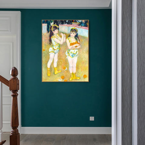 INVIN ART Framed Canvas Acrobats at the Cirque Fernando by Pierre Auguste Renoir Wall Art Living Room Home Office Decorations