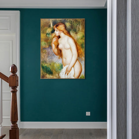 INVIN ART Framed Canvas Baigneuse debout by Pierre Auguste Renoir Wall Art Living Room Home Office Decorations