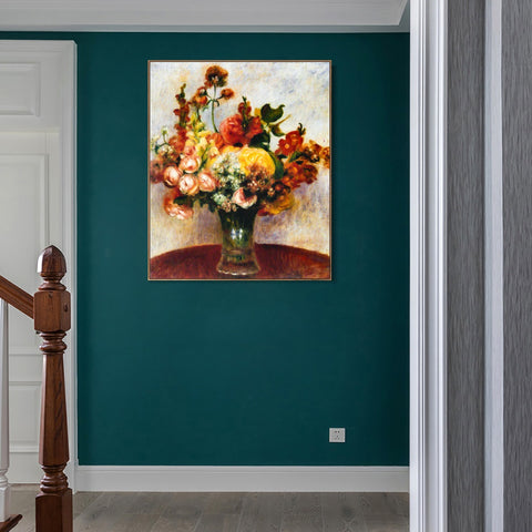 INVIN ART Framed Canvas Fleurs dans un vase by Pierre Auguste Renoir Wall Art Living Room Home Office Decorations