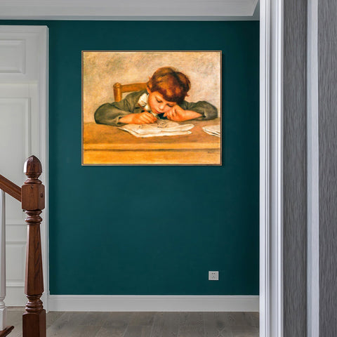 INVIN ART Framed Canvas Jean Renoir dessinant by Pierre Auguste Renoir Wall Art Living Room Home Office Decorations