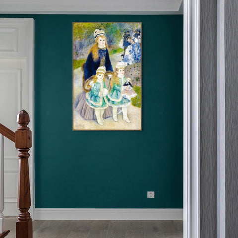 INVIN ART Framed Canvas La Promenade by Pierre Auguste Renoir Wall Art Living Room Home Office Decorations