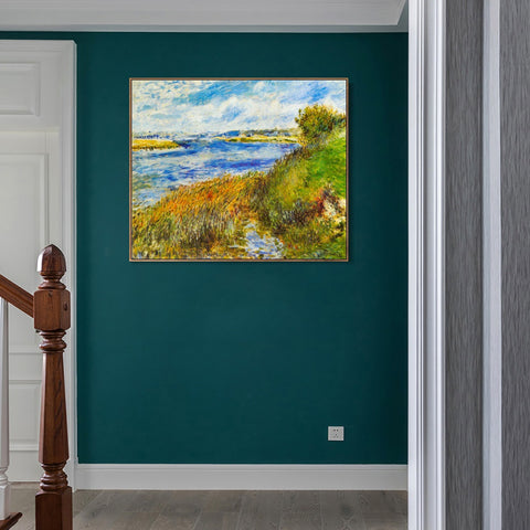 INVIN ART Framed Canvas La Seine à Champrosay by Pierre Auguste Renoir Wall Art Living Room Home Office Decorations