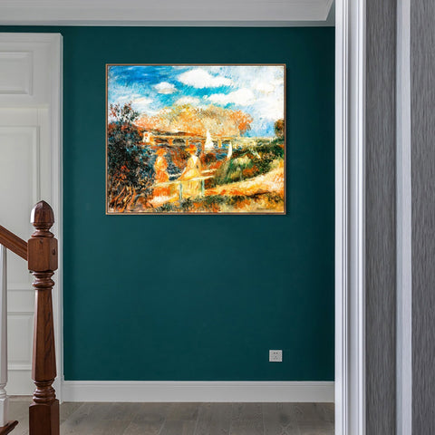 INVIN ART Framed Canvas Les Bords de la Seine à Argenteuil by Pierre Auguste Renoir Wall Art Living Room Home Office Decorations