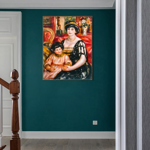 INVIN ART Framed Canvas Madame_Josse_Bernheim-Jeune by Pierre Auguste Renoir Wall Art Living Room Home Office Decorations