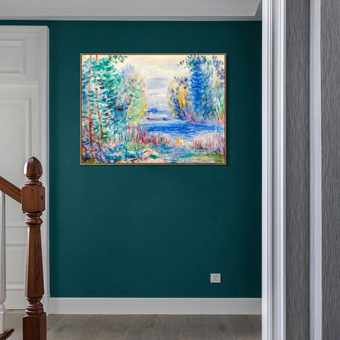 INVIN ART Framed Canvas Landscape, 1890 by Pierre Auguste Renoir Wall Art Living Room Home Office Decorations