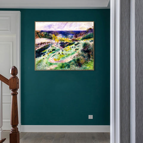INVIN ART Framed Canvas Road at Wargemont by Pierre Auguste Renoir Wall Art Living Room Home Office Decorations