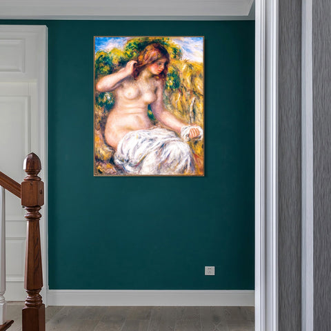 INVIN ART Framed Canvas Woman by Spring by Pierre Auguste Renoir Wall Art Living Room Home Office Decorations