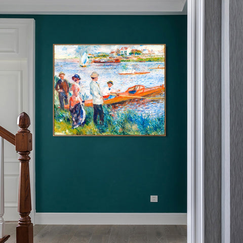 INVIN ART Framed Canvas Oarsmen at Chatou by Pierre Auguste Renoir Wall Art Living Room Home Office Decorations